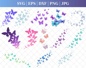 Flying Butterflies Svg bundle, Butterfly Svg, Butterfly Design Layout, Butterfly Swarm svg, Butterfly png, Cut Files For Cricut, Silhouette