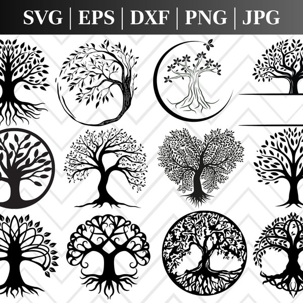 Tree of life Svg, Family Tree Svg, Tree Svg, Tree with Roots Svg, Celtic Svg, Heart Tree Svg, Tree of life Kabbalah svg, Tree of life Png