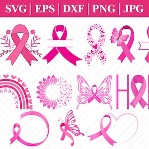 Ruban de sensibilisation SVG, vecteur de ruban, ruban de sensibilisation au cancer Png, ruban rose contre le cancer SVG, cancer du sein SVG, ruban de sensibilisation SVG Bundle