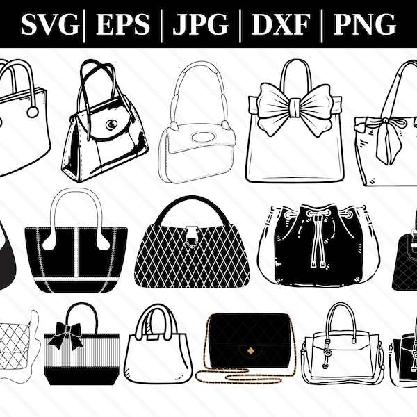 Handbags SVG, Handbags Bundle SVG, Purse SVG, Hand purse Svg, Fashion Svg, Bags Svg,Womens Bag Cricut, Handbag Silhouette, Shopping Cut File