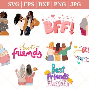 Meilleurs amis SVG Bundle, Journée de l’amitié, Besties SVG, Bestie Squad SVG, Friends Forever SVG, BFF SVG, Meilleurs amis png, Câlin amical png