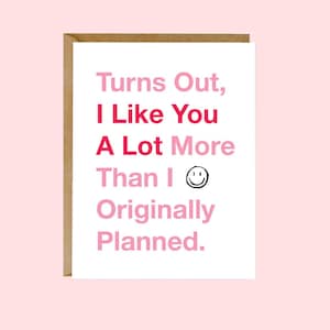 Carte Je t'aime plus que je n'avais prévu, carte d'anniversaire drôle pour lui, anniversaire de mariage, carte Je t'aime, carte de Saint Valentin pour lui