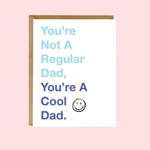 Kaart voor papa, je bent een coole vader, kaart van dochter, kaart voor vader, grappige verjaardagskaart voor vader of broer, oom, grappige vaderdagkaart