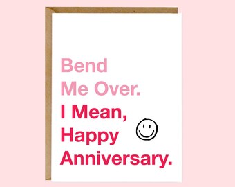 Tarjeta de aniversario atrevida, tarjeta de aniversario divertida para novio, regalo de aniversario con humor picante para esposo, tarjeta para él