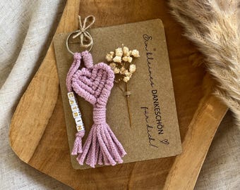 Macrame Pendant | Personalized | Thank You | Gift Wrapping | Gift Idea | Just Say Thank You | Dried Flowers