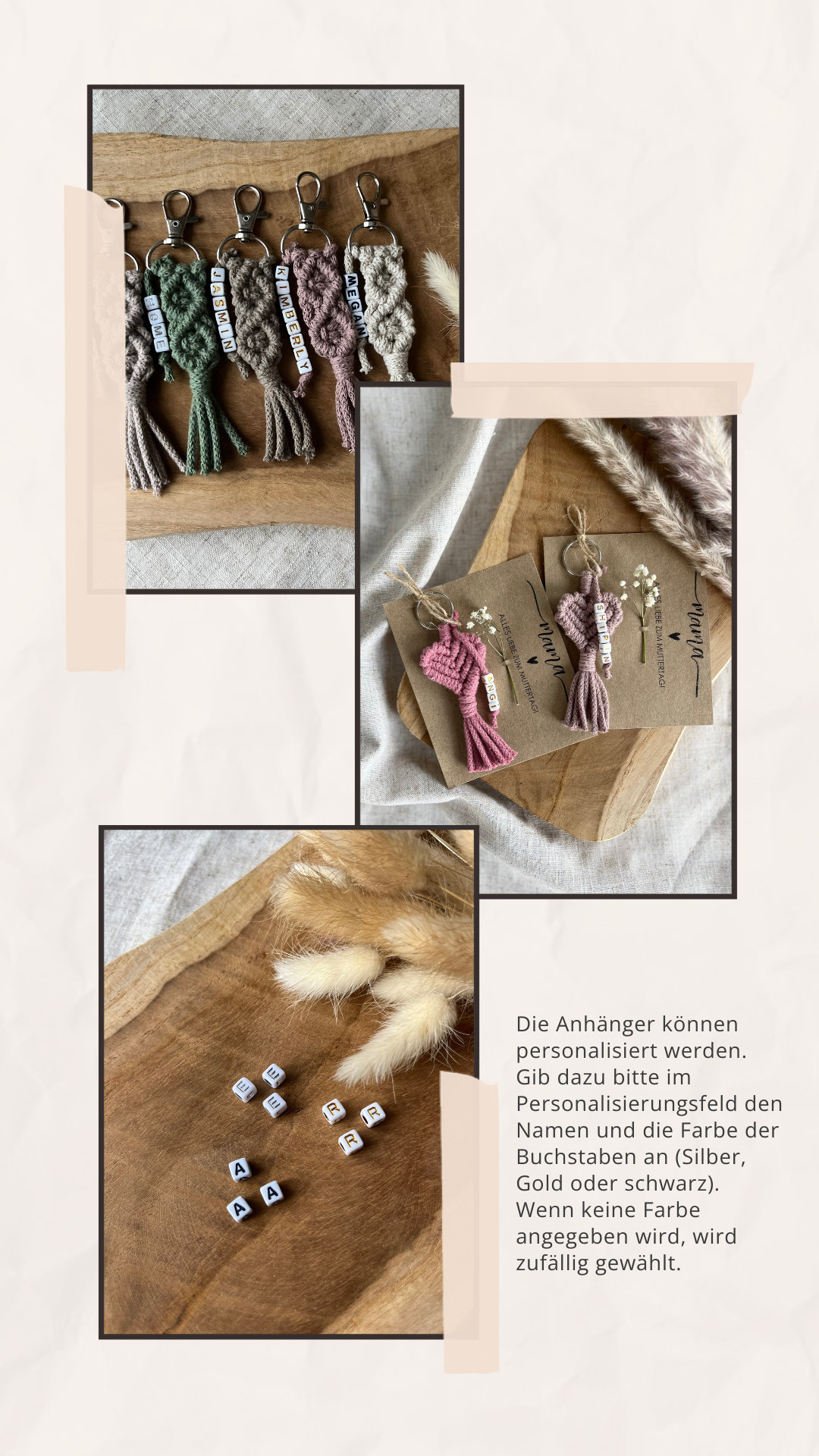 Dankeschön Geschenk Set Mit Karte, Trockenblumen & Makramee Schlüsselanhänger - Handgefertigt Für Frauen & Freundinnen