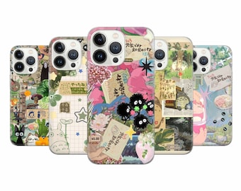 Japanese Mood Board Phone Case Aesthetic Collage Cover for iPhone 16 Pro, 15, 14, 13, 12, 11, Google Pixel 9 Pro, 8, 7A, Samsung Galaxy S24