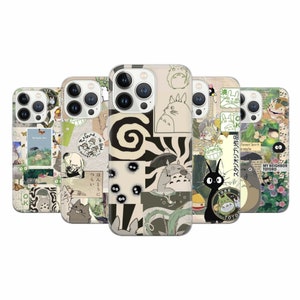 Funda para teléfono con collage estético de tablero de estado de ánimo japonés para iPhone 16 Pro, 15, 14, 13, 12, 11, Google Pixel 9 Pro, 8, 7A, Samsung Galaxy S24