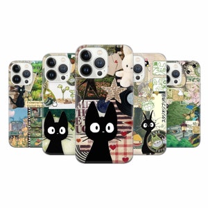 Funda de teléfono con collage estético con diseño de tablero de estado de ánimo japonés para iPhone 16 Pro, 15, 14, 13, 12, 11, Google Pixel 9 Pro, 8, 7A, Samsung S25, S24 FE