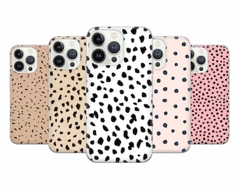 Polka Dot Phone Case Aesthetic Spot Cover for iPhone 16 Pro, 15, 14, 13, 12, 11, Google Pixel 9 Pro, 8, 7A, Samsung Galaxy S24 fe, A16, A55