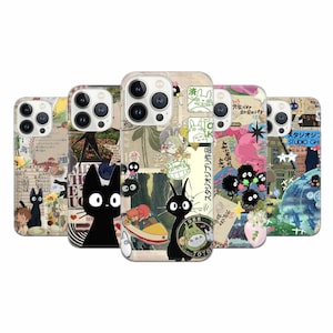 Funda para teléfono con collage estético de tablero de estado de ánimo japonés para iPhone 16 Pro, 15, 14, 13, 12, 11, Google Pixel 9 Pro, 8, 7A, Samsung Galaxy S24