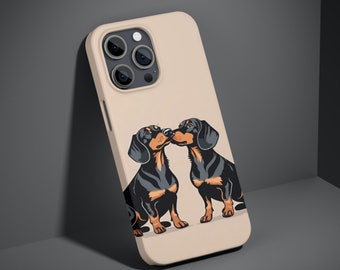 Dackel Handyhülle Wiener Hund TOUGH Cover passend für iPhone 15 Pro Max, 14 Plus, 13, 12, 11, XR & Samsung S24, S23, A54, A53, Pixel 8 Pro, 7