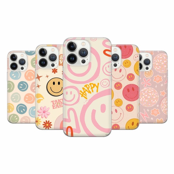 Vintage Smiley Face Phone Case: Preppy Summer TPU Gel Cover