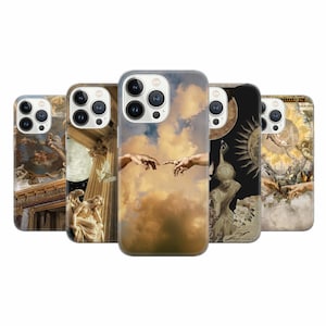 Greek Mythology Phone Case Ancient Greek Statue Cover for iPhone 16 Pro, 15, 14, 13, 12, 11, Google Pixel 9 Pro, 8, 7A, Samsung S25, S24 FE,