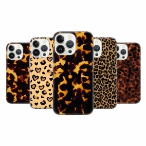Coque de portable écaille de tortue marron foncé pour iPhone 16 Pro, 15, 14, 13, 12, 11, Google Pixel 9 Pro, 8, 7A, Samsung Galaxy S24 fe,