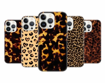 Tortoise Shell  Phone Case Dark Brown Pattern Cover for iPhone 16 Pro, 15, 14, 13, 12, 11, Google Pixel 9 Pro, 8, 7A, Samsung Galaxy S24 fe,