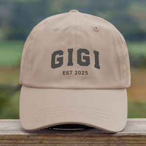 Custom Gigi Est Embroidered Dad hat, Gigi personalized embroidered cap, nana gifts, grandma gifts, mothers day gigi gift, new grandma gift