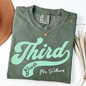 Comfort Colors Third Grade Teacher Shirt, Retro 3rd Grade Teacher Shirt, Personalized Teacher Shirt, Gift for Teacher Teams Shirt, Custom