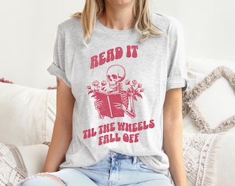 Boekenliefhebber skeletshirt, leesgrage shirt, boekenliefhebber cadeau-shirt, skeletboek, grappig leesgrage, leesgrage halloweenshirt,