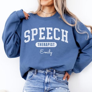 Personalized Speech Therapy Sweatshirt, Custom SLP Gift, Speech Language Pathologist Shirt, Speech Therapist Crewneck, Language Therapy