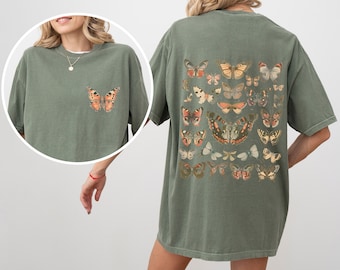 Vintage Butterfly shirt, cottagecore fairycore tshirt, comfort colors oversized tee, nature lover boho graphic t-shirt, butterfly lover gift