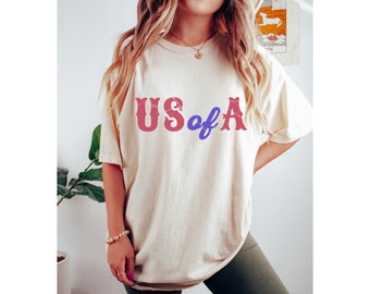 USA shirt, US of A tee, America shirt, Comfort Colors Fourth of July shirt, Patriotic shirt, 4th of July gift, family shirt