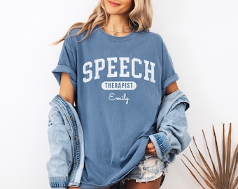 Camiseta personalizada de logopedia, colores cómodos, camiseta unisex personalizada de SLP, camiseta de logopeda, regalo para logopeda