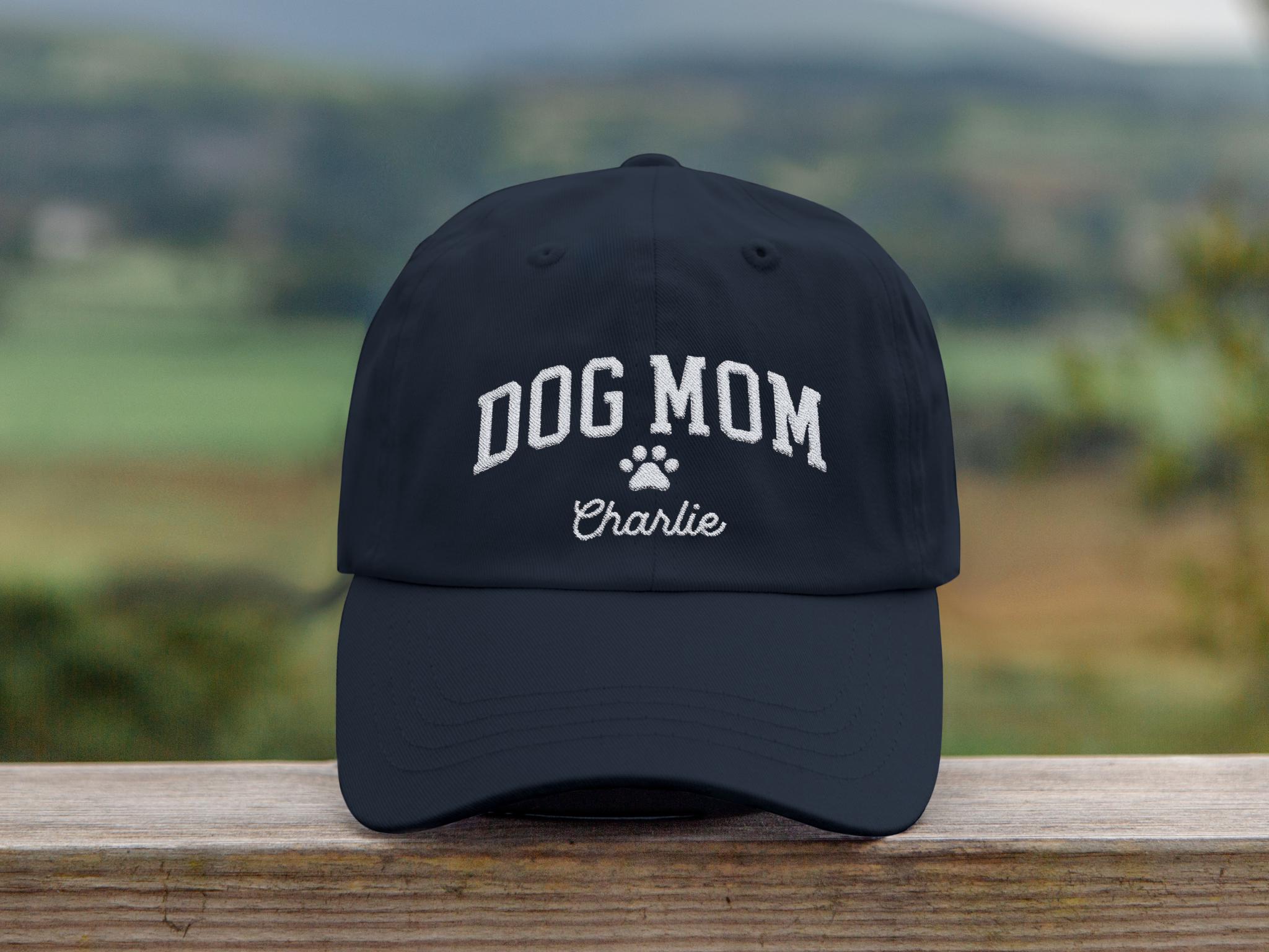 Custom Dog Mom Embroidered Hat With Pet Name, Personalized 