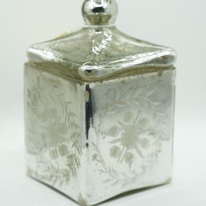 Vintage 5 Inch Mercury Glass Lidded Jar