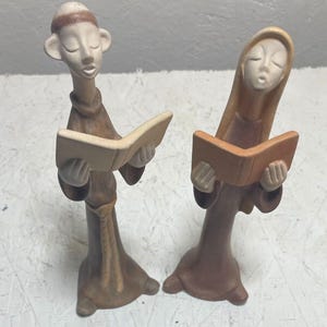 Vintage Monk Nun Choir Friar Singers Bisque 7&quot; Figurine Decorative Collection