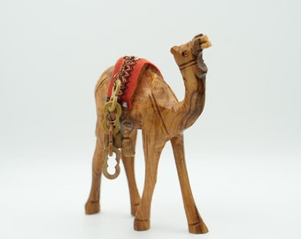 Vintage Hand Crafted Olivewood Camel Figure