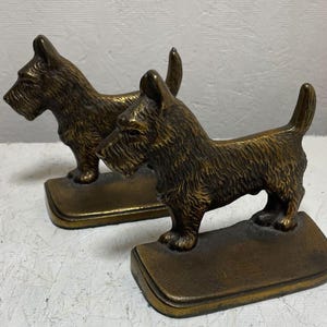 Vintage Set Buchstützen Von Seville Studios Türstopper VERONA Kupfer Scottie Hund