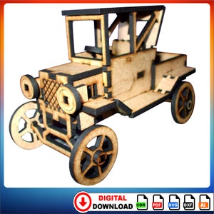 Ford Model A 1931 NOSTALGIA 3D Puzzle DXF File 3D Model, cnc lazer dosyası, lazer svg, Oyuncak için dxf, Lazer Kesim Şablonu, SVG, Cdr, Ai,
