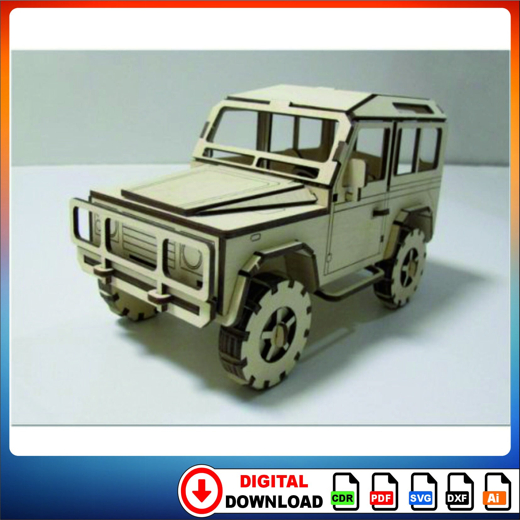 Land Rover Defender Laser Cutting 3D Model, Cnc Laser File, Laser Svg ...