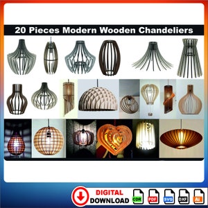 20 Pieces laser ct chandelier, chandelier lamp laser cut chandelier laser laser cut wood lamp, wood lampshade lamp, Pendant Lighting SVG,DXF