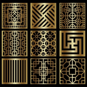 Square panel gold panels laser cut panels decorative floor panels ornamental patterns Panel Collection patterns Template PANEL