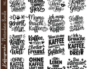ドイツのコーヒープロッターファイル | コーヒーSVGバンドル | コーヒーカップSVG | ドイツのコーヒーに関する格言 | Cricutシルエット | コーヒーを飲む