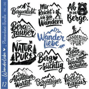 Wanderliebe Plotterdatei| Wandern Plotten Bündel | Bergsteiger Plotterdatei SVG PNG | Wandern | Natur | cut designs