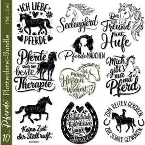 Plotterdatei Pferd SVG PNG |Pferdeprüche svg | Plotten Pferd | SVG Datei Pferde | svg Pferdespruch | Shirtdesign svg | Cricut Silhouette