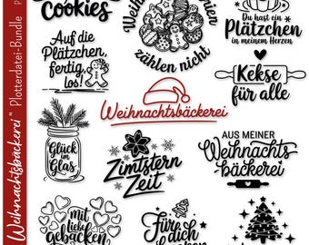 Archivo de trazador alemán Panadería navideña | Paquete de galletas svg ? Navidad svg ? Refranes horneando | Silueta cricut | Etiquetas de regalo