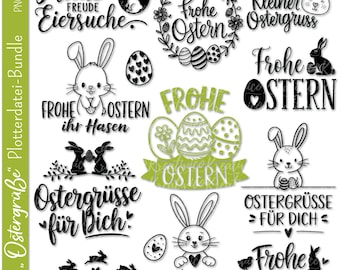 German plotter file Easter greetings | Easter SVG bundle | Happy Easter SVG | Easter sayings | Cricut Silhouette | Easter gifts