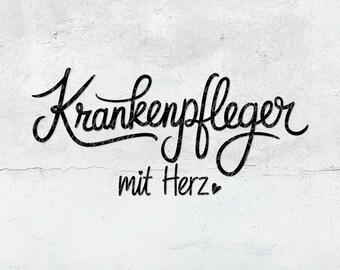 German plotter file Nurse with heart | Nurse SVG | Nurse SVG | Cricut Silhouette