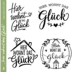 Archivo de trazador alemán aquí vive la felicidad, paquete svg en casa, png alemán aquí vive la felicidad, Cricut Silhouette, aquí vive la felicidad