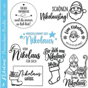 Arquivo plotter alemão Nikolaus | Etiqueta de presente | Provérbios Etiquetas SVG | Letras de arquivo plotter | Provérbios do trailer | Cricut | Nicolau