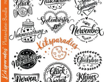 German plotter file Cookie Paradise | Cookie Jar svg Bundle | Storage Jar svg | Labels svg | Cricut Silhouette | Gift Tags