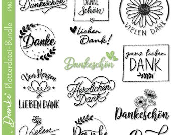 Deutsche Plotterdatei Danke | Dankeschön svg Bundle | herzlichen Dank svg | Deutsche Sprüche Danke | Cricut Silhouette | bedanken
