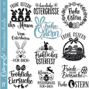 Frohe Ostern Plotterdatei Svg EPS Png  Frühling Hase Cricut Hallo Silhouette Ei Clipart Vinyl Laser Cut Datei DIY Tattoo