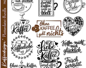 ドイツのコーヒープロッターファイル | コーヒーSVGバンドル | コーヒーカップSVG | ドイツのコーヒーに関する格言 | Cricutシルエット | コーヒーを飲む