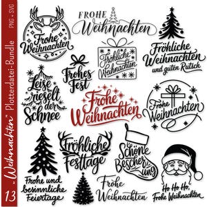 Arquivo plotter alemão Feliz Natal | Pacote SVG de Natal | Natal SVG | Letras de Natal em alemão | Silhueta Cricut