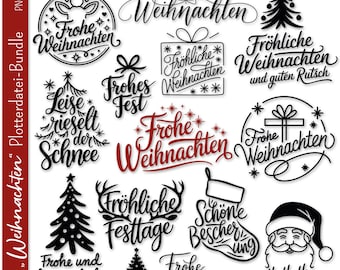 German plotter file Merry Christmas | Christmas svg bundle | Christmas svg | Christmas lettering German | Silhouette Cricut